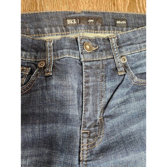 BKE Jeans Mens 30x34 Blue Alec BKE Dark Washed  Denim Pants Heavy Stitch - Picture 4 of 7